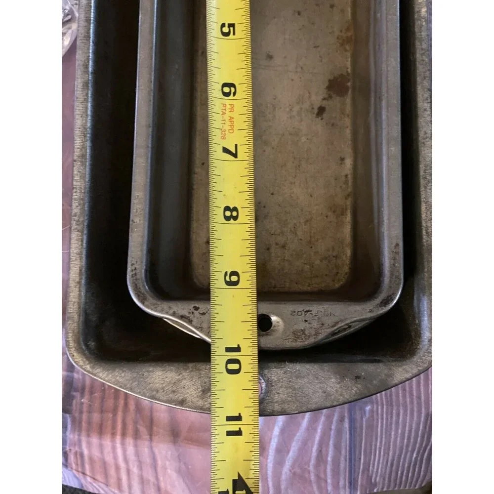 Vintage Bake King EKCO Tin Loaf Pan Set 3 Piece Farmhouse Rustic‎ Bakeware